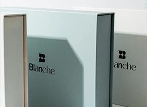 Treatment package box containing the components of a Blanche laminate