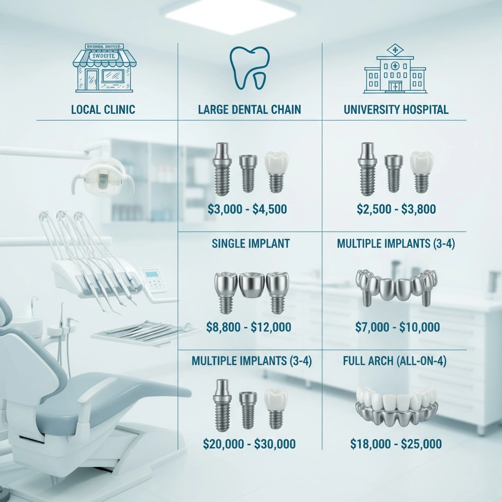 병원 유형에 따른 임플란트 비용 디시 비교