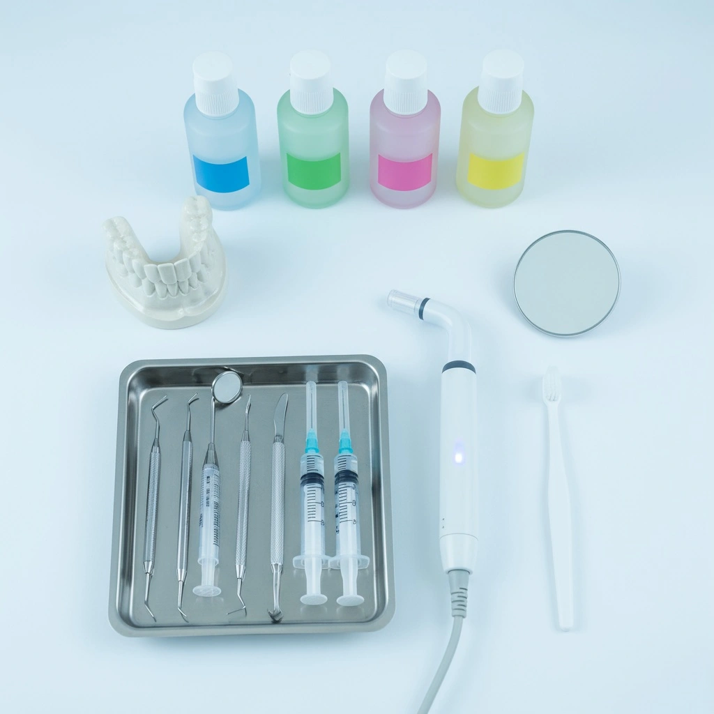 歯医者でのホワイトニング施術の流れと使用薬剤