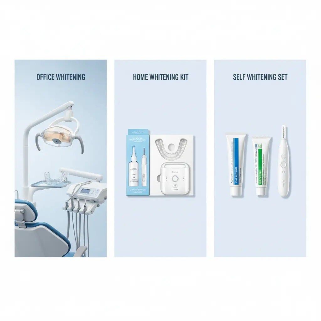 歯のホワイトニングの方法比較(オフィス・ホーム・セルフ)