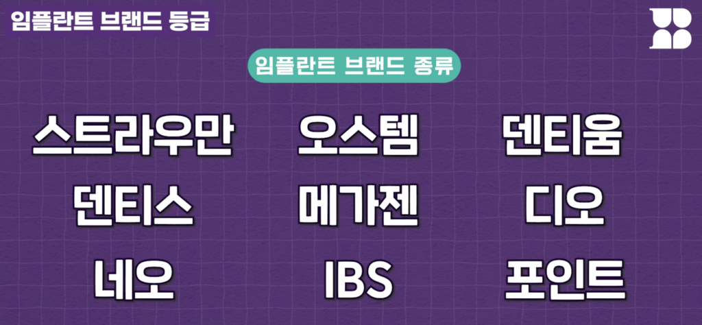 임플란트 브랜드 종류