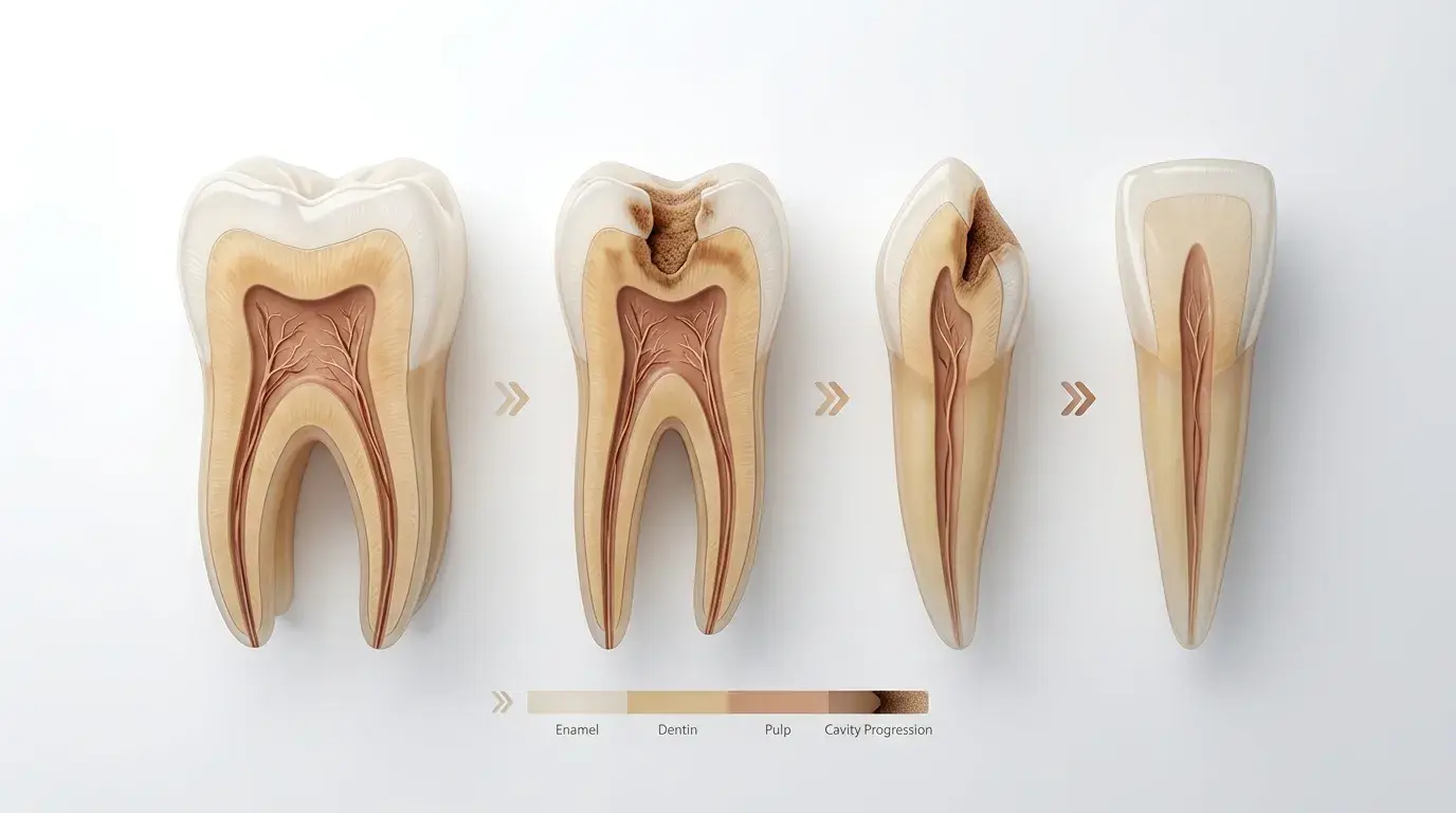 연령과 치아 구조별 충치 진행 속도의 차이
