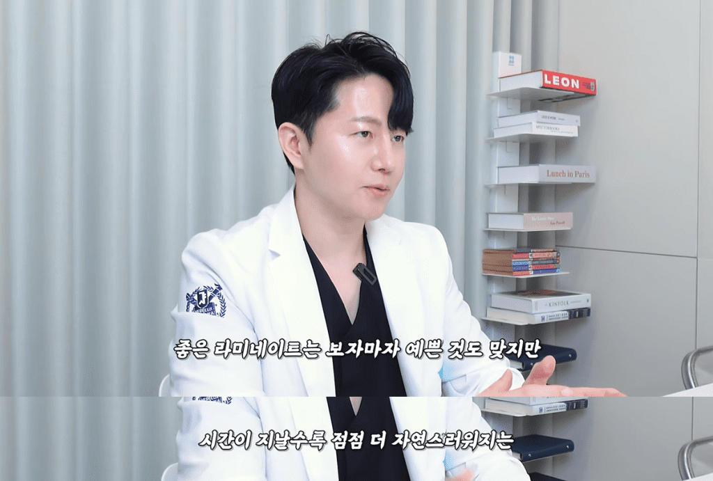 セレブリティラミネートについて説明するブランシュ歯科キム・テヒョン院長